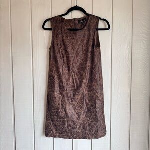 Monteau Brown Faux Leather Mini Dress